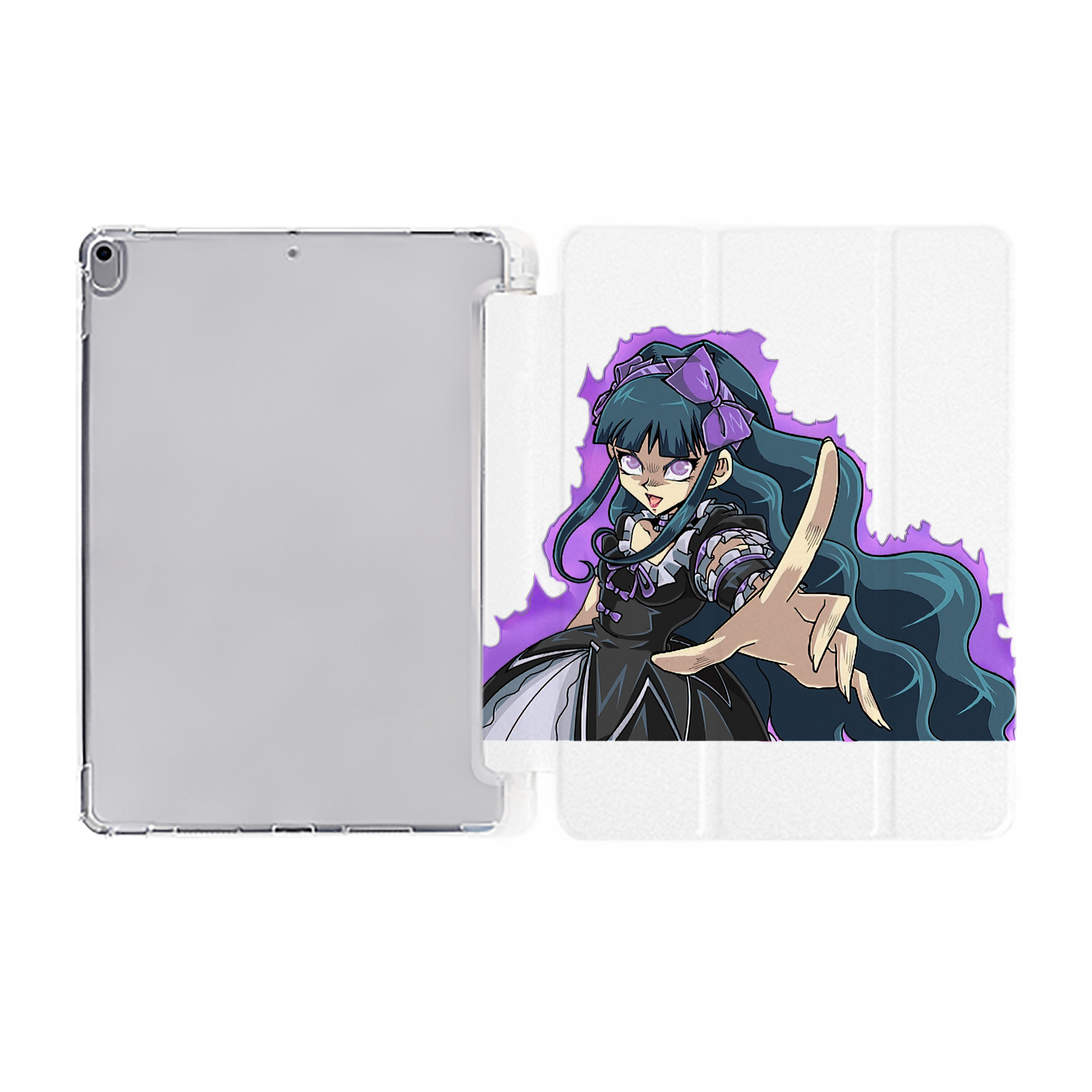 （画像用） 遊☆戯☆王 Yu-Gi-Oh! IPad ケース ペン収納付き 三つ折りスタンド PUレザー×シリコン 対応機種9.5/10.5/10.9インチ